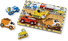 Load image into Gallery viewer, Construction Vehicles Wooden Chunky Puzzle Brain Blacksmith
