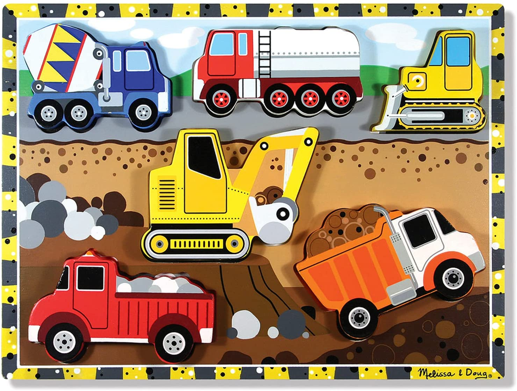 Construction Vehicles Wooden Chunky Puzzle Brain Blacksmith