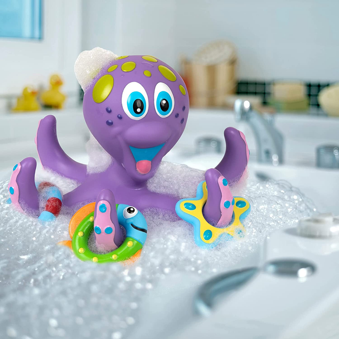 Floating Purple Octopus Bath Toy Brain Blacksmith