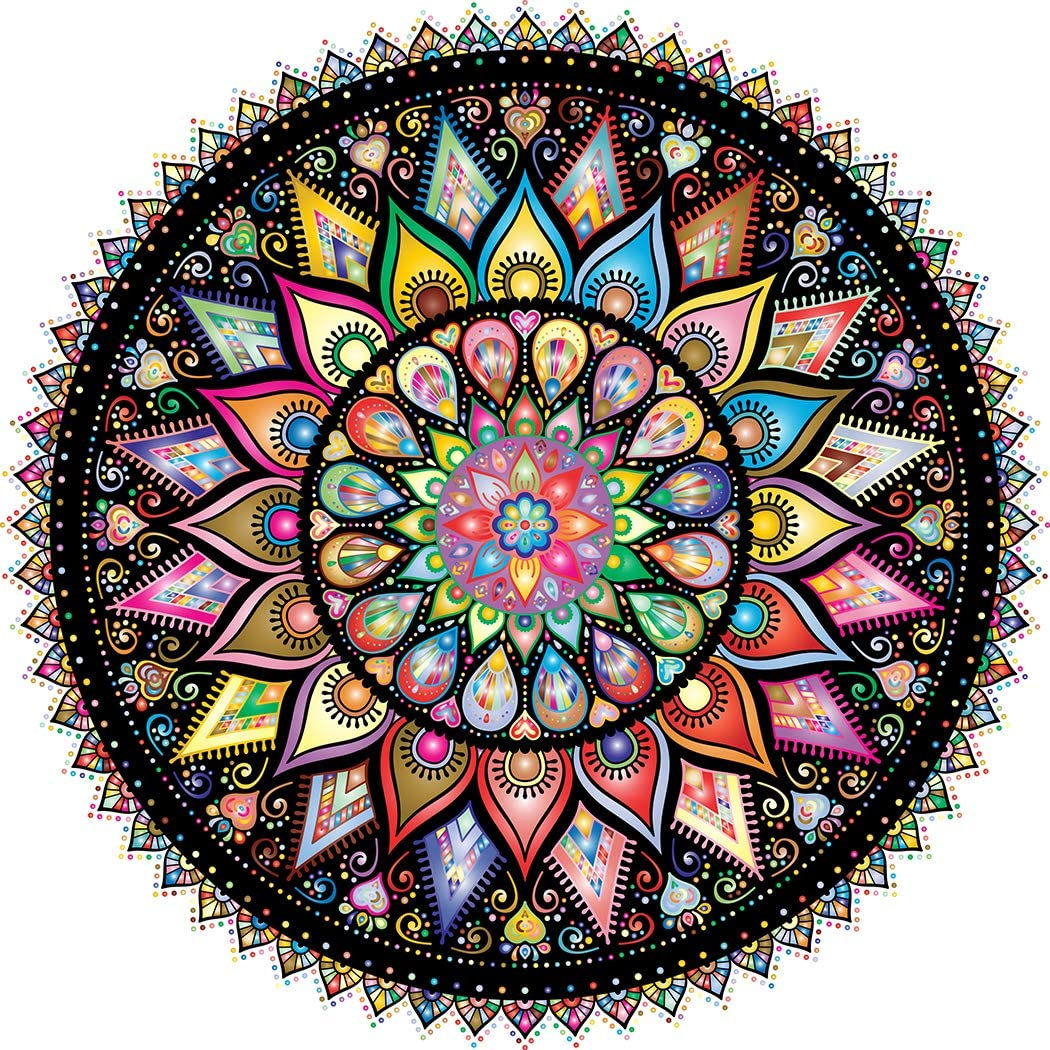 Bgraamiens Puzzle-Geometric Colorful Mandala-1000 Pieces (5.5 Difficulty) Brain Blacksmith