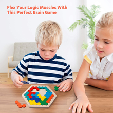 Load image into Gallery viewer, Coogam Wooden Montessori Hexagon Puzzle Brain Blacksmith
