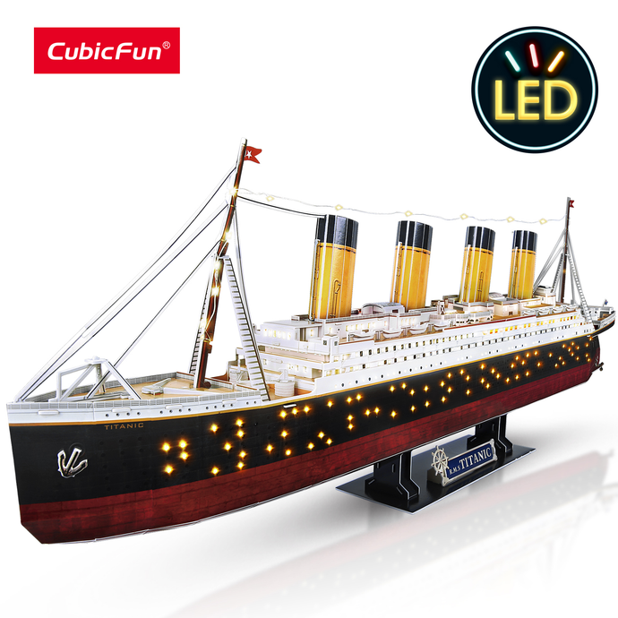 Cubicfun 3D LED Titanic Toys Model 266Pcs Brain Blacksmith