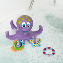 Load image into Gallery viewer, Floating Purple Octopus Bath Toy Brain Blacksmith
