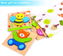 Load image into Gallery viewer, SKYFIELD Wooden Animal Puzzles for Toddlers 4 pcs (1.0 Difficulty) Brain Blacksmith
