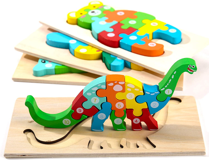 3 Pack Montessori Wooden Toddler Puzzles (2.0 Difficulty) Brain Blacksmith