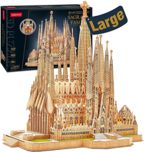 Load image into Gallery viewer, Cubicfun 3D Puzzles 696 Pcs Large LED Sagrada Família Model Brain Blacksmith
