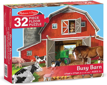 Load image into Gallery viewer, Melissa &amp; Doug Busy Barn Shaped Jumbo Jigsaw Floor Puzzle 32 Pcs, 2 X 3 Feet (2.5 Difficulty) Brain Blacksmith
