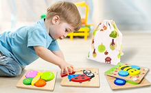 Load image into Gallery viewer, SKYFIELD Wooden Animal Puzzles for Toddlers 4 pcs (1.0 Difficulty) Brain Blacksmith
