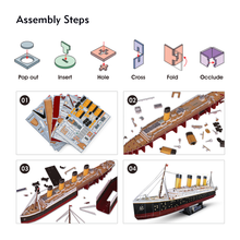 Load image into Gallery viewer, Cubicfun 3D LED Titanic Toys Model 266Pcs Brain Blacksmith
