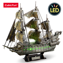 Load image into Gallery viewer, LED Flying Dutchman Pirate Ship Model 360 Pieces Brain Blacksmith
