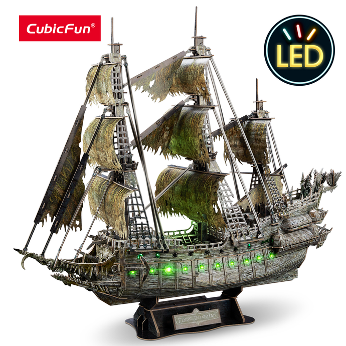 LED Flying Dutchman Pirate Ship Model 360 Pieces Brain Blacksmith