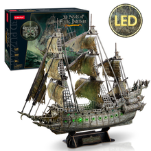 Load image into Gallery viewer, LED Flying Dutchman Pirate Ship Model 360 Pieces Brain Blacksmith
