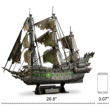 Load image into Gallery viewer, LED Flying Dutchman Pirate Ship Model 360 Pieces Brain Blacksmith
