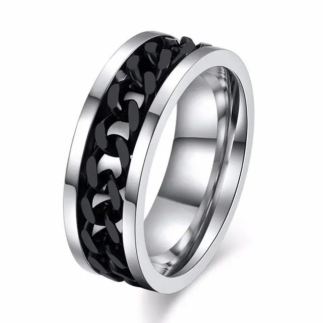 Men's Cuba Chain Anti-Stress Stainless Steel Ring Brain Blacksmith