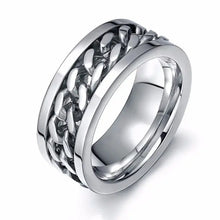 Load image into Gallery viewer, Men&#39;s Cuba Chain Anti-Stress Stainless Steel Ring Brain Blacksmith
