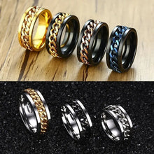 Load image into Gallery viewer, Men&#39;s Cuba Chain Anti-Stress Stainless Steel Ring Brain Blacksmith
