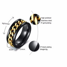 Load image into Gallery viewer, Men&#39;s Cuba Chain Anti-Stress Stainless Steel Ring Brain Blacksmith
