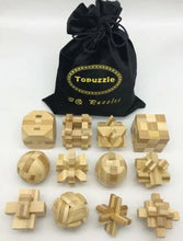 Load image into Gallery viewer, Topuzzle Bamboo Brain Teaser Collection (12PCS) Brain Blacksmith
